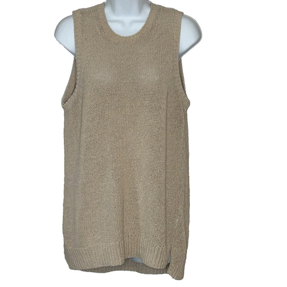 J. McLaughlin Sweaters - J McLaughlin Sleeveless Sweater Size M Tan Tank Tunic Beachy Boho Cotton